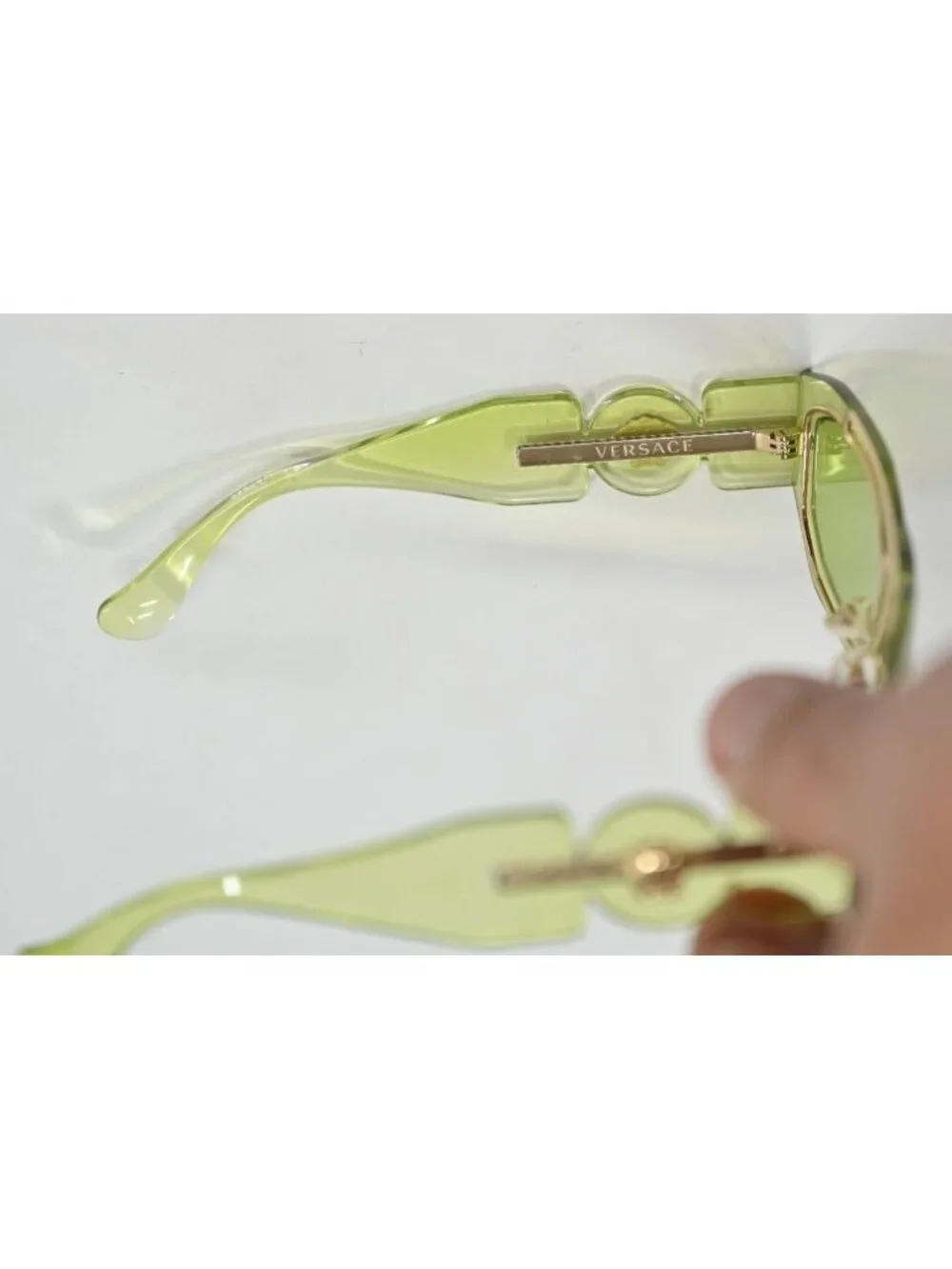 Versace Medusa Biggie Sunglasses in Transparent Green